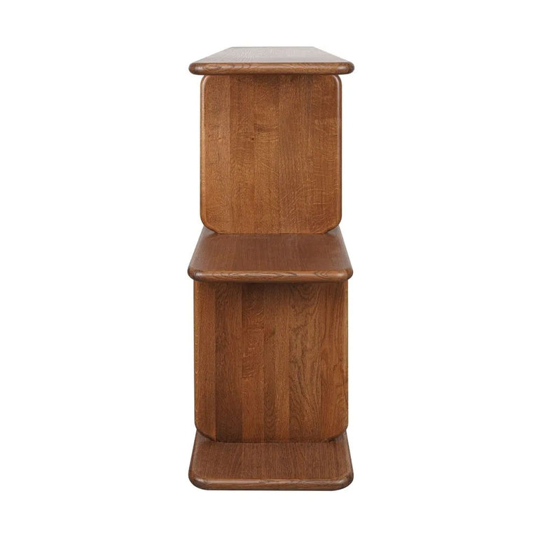 Tudor Oak Shelving Unit 2 Tier Walnut - 33781