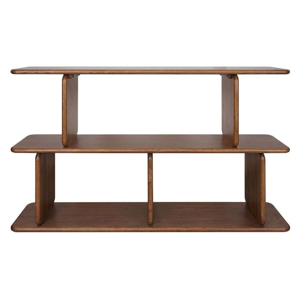 Tudor Oak Shelving Unit 2 Tier Walnut - 33781