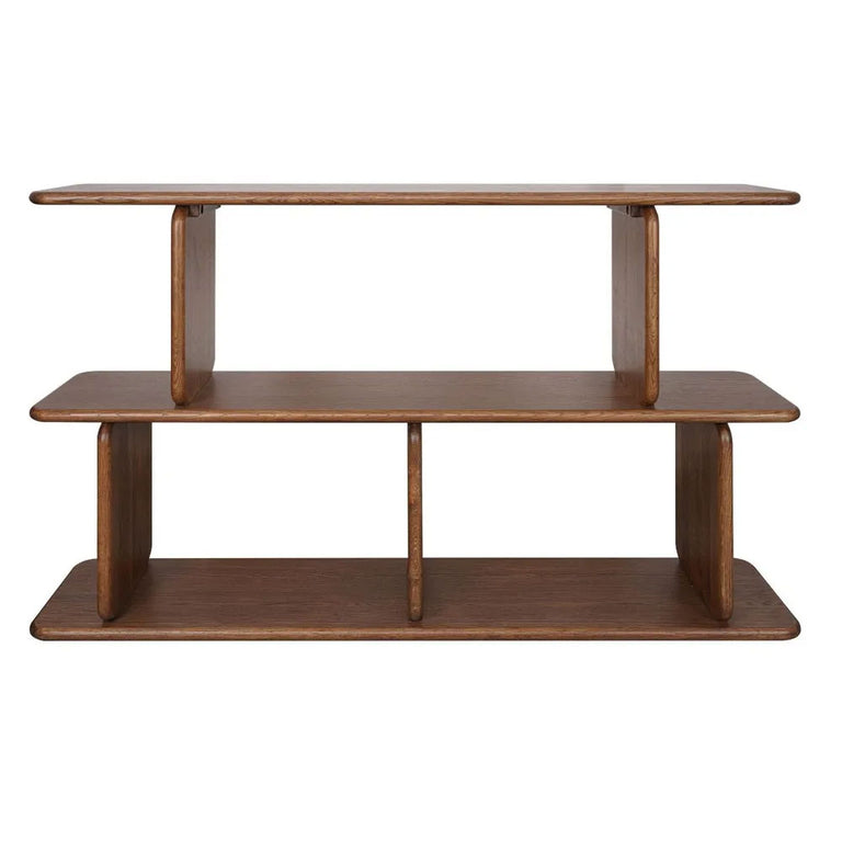 Tudor Oak Shelving Unit 2 Tier Walnut - 33781