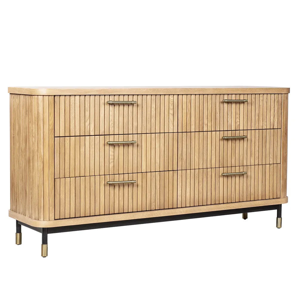 Sophia Oak 6 Drawer Chest Natural - 33792