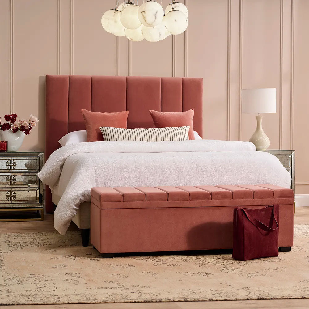 Soho Storage Bench Ottoman Dusty Rose Velvet - 33866
