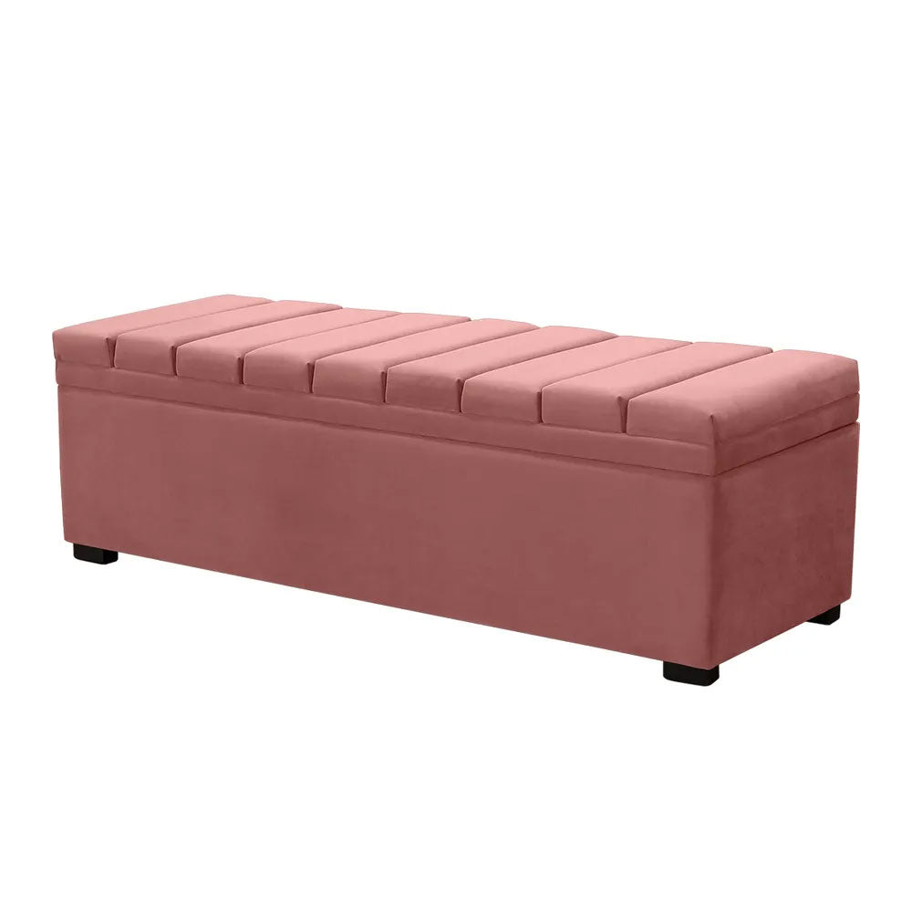 Soho Storage Bench Ottoman Dusty Rose Velvet - 33866