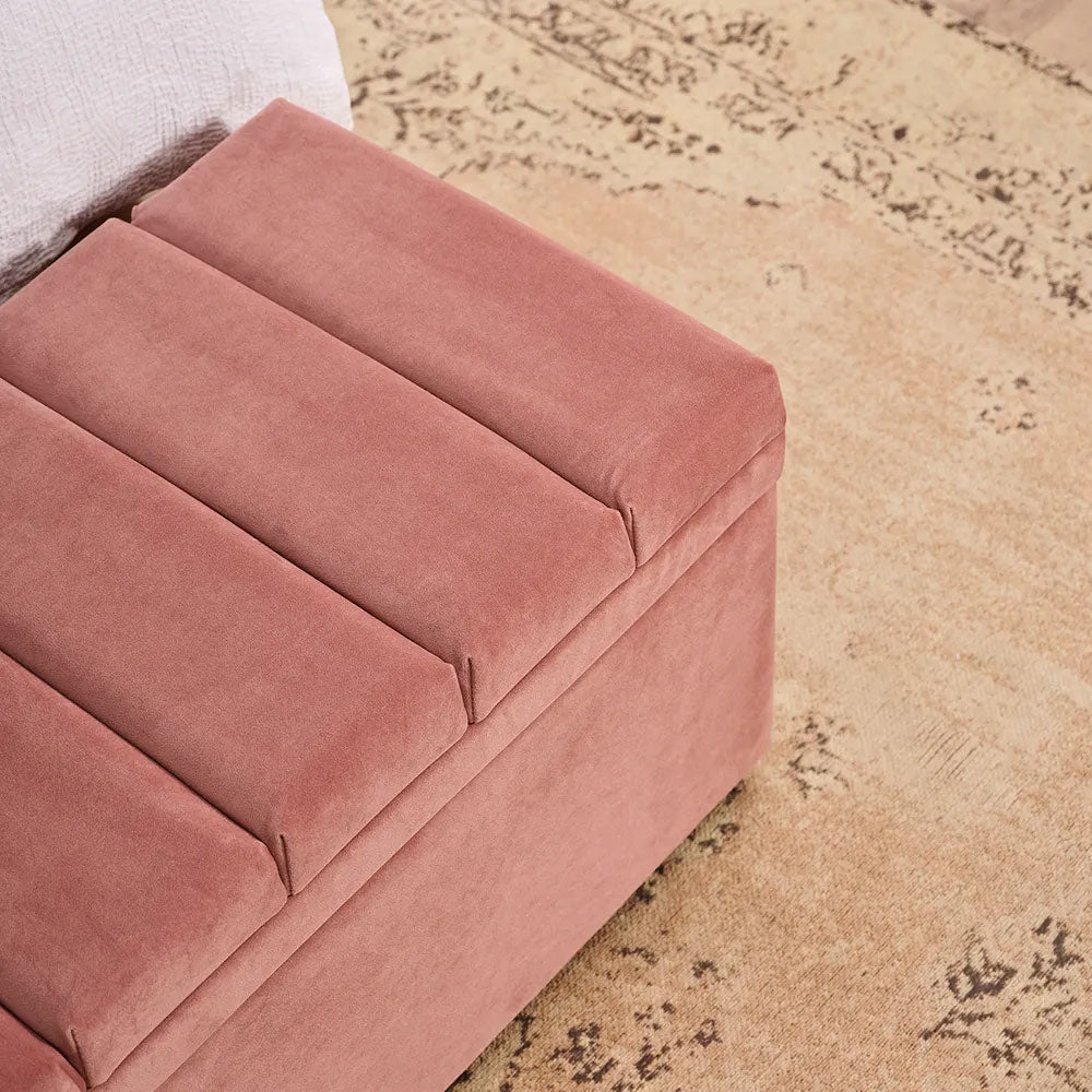 Soho Storage Bench Ottoman Dusty Rose Velvet - 33866
