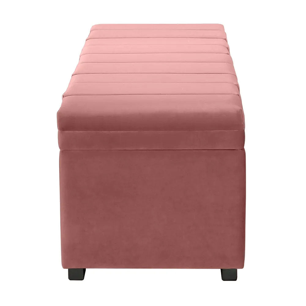 Soho Storage Bench Ottoman Dusty Rose Velvet - 33866