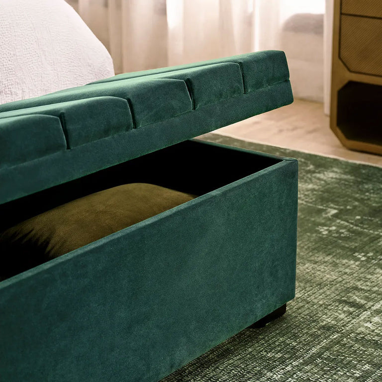 Soho Storage Bench Ottoman Teal Velvet - 33868