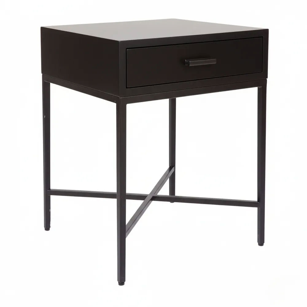 Nessa 1 Drawer Bedside Table All Black - 33895