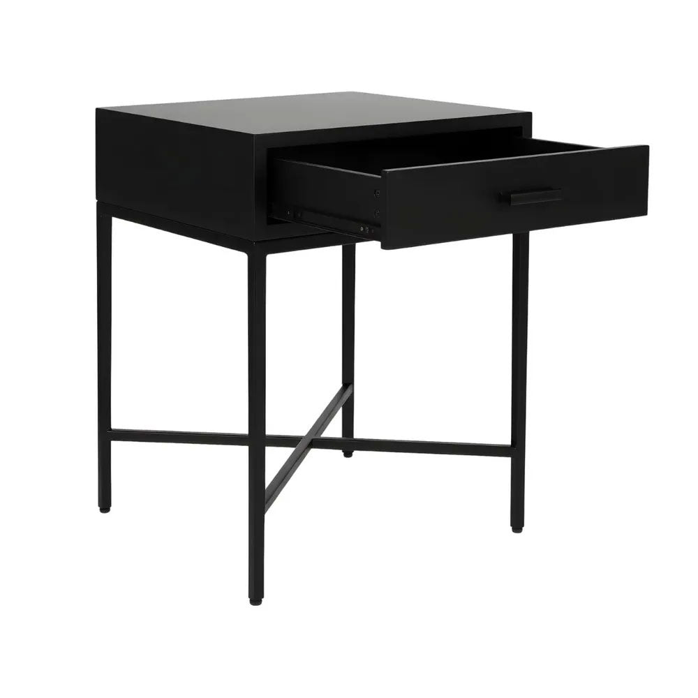Nessa 1 Drawer Bedside Table All Black - 33895