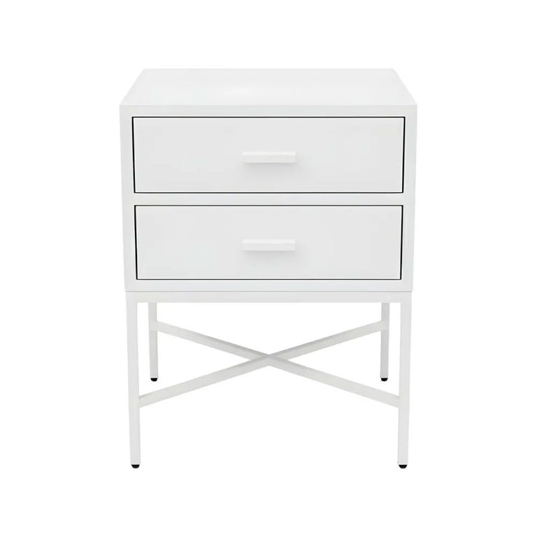 Nessa 2 Drawer Bedside Table All White - 33898