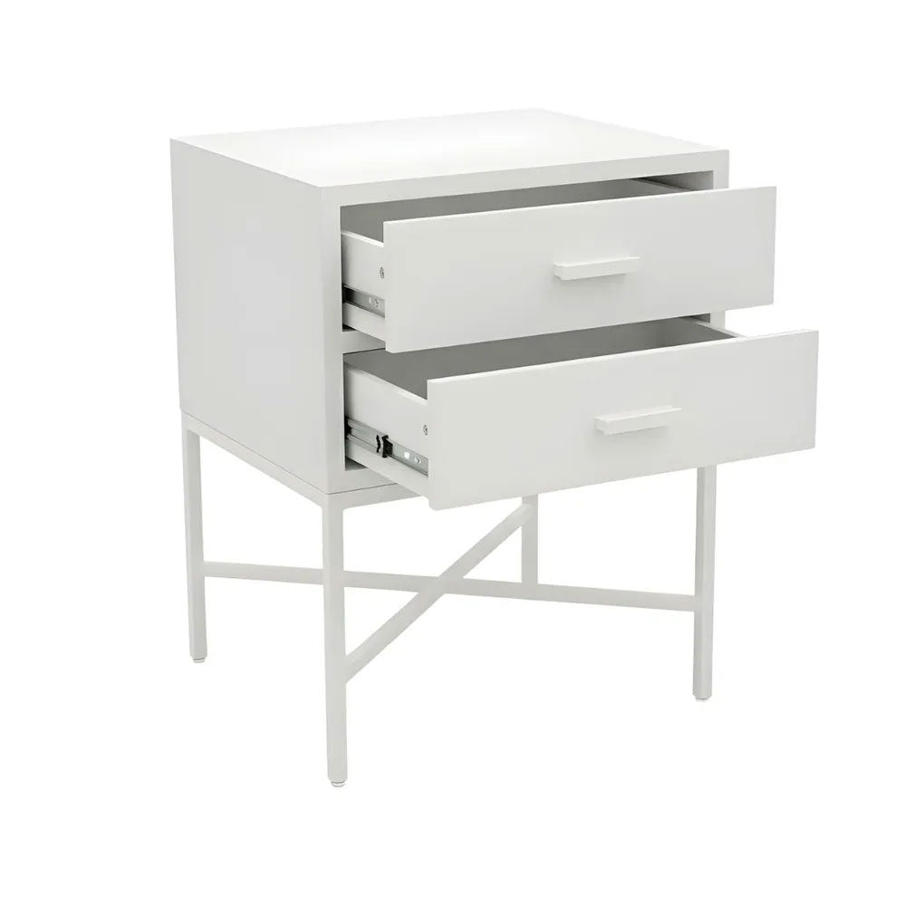 Nessa 2 Drawer Bedside Table All White - 33898