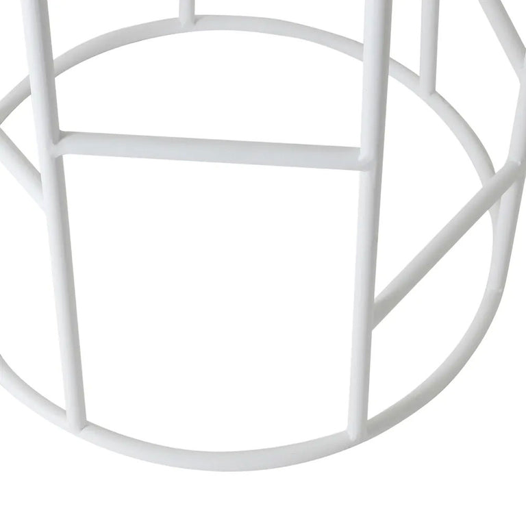 Aiden White Steel Bar Stool Natural Linen - 33903