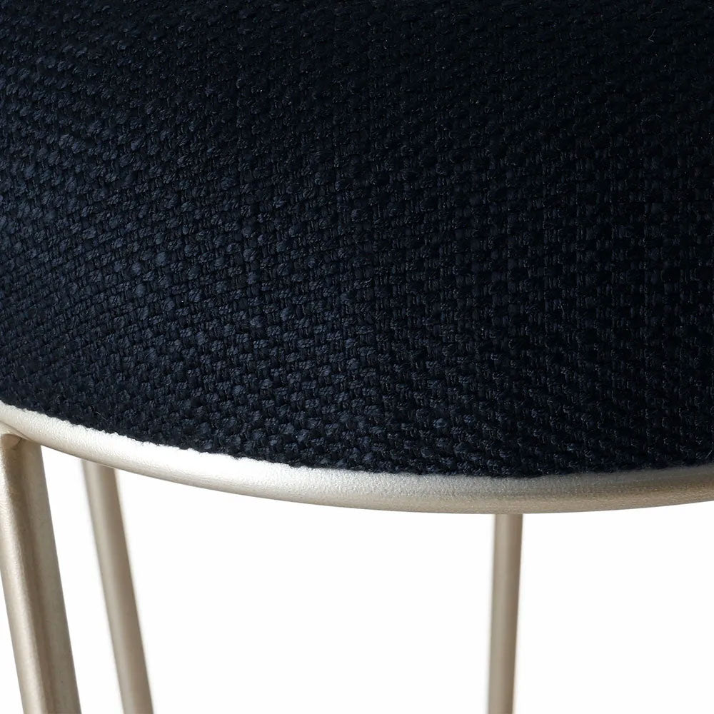 Aiden Gold Steel Bar Stool Black Linen - 33905