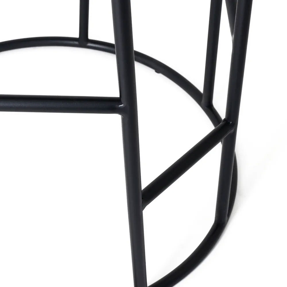 Aiden Black Steel Bar Stool Black Linen - 33906