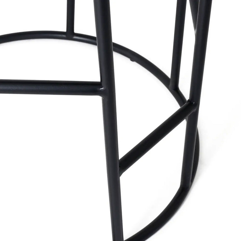 Aiden Black Steel Bar Stool Black Linen - 33906