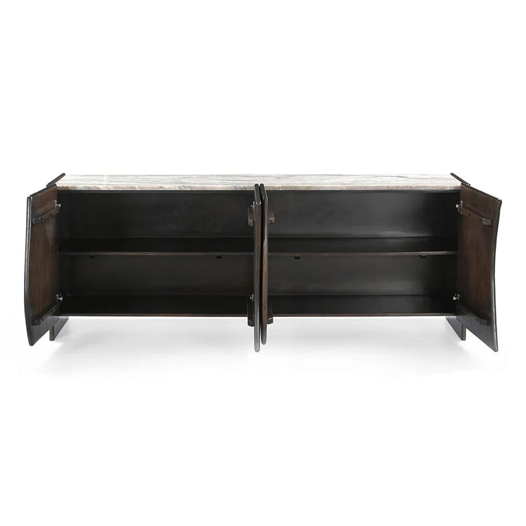 Edwin River Brown Marble Buffet Dark Walnut - 33915