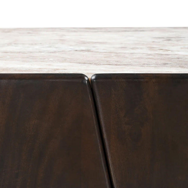 Edwin River Brown Marble Buffet Dark Walnut - 33915