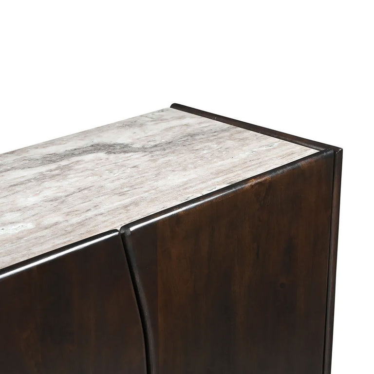 Edwin River Brown Marble Buffet Dark Walnut - 33915