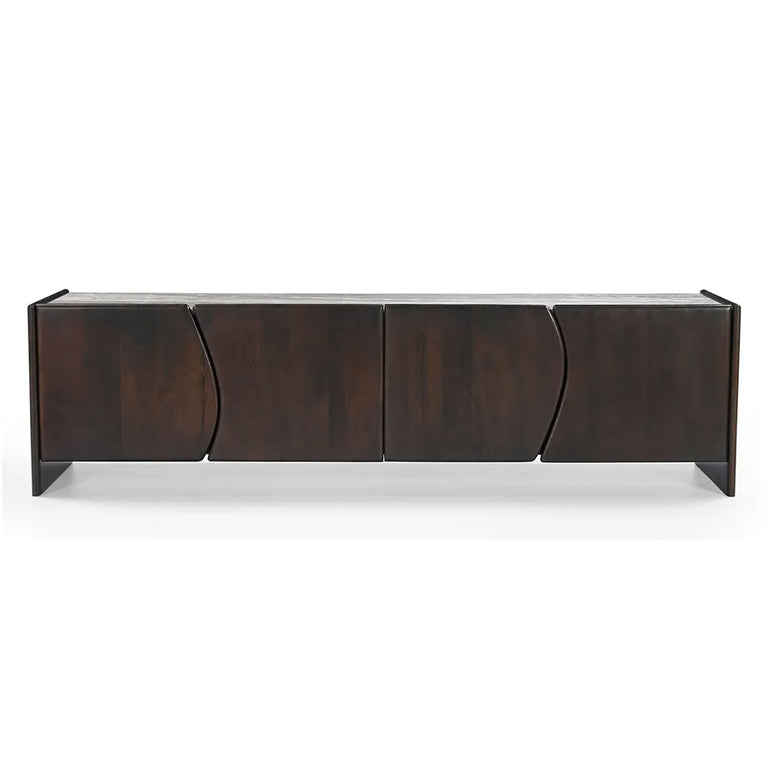 Edwin River Brown Marble Entertainment Unit Dark Walnut - 33916