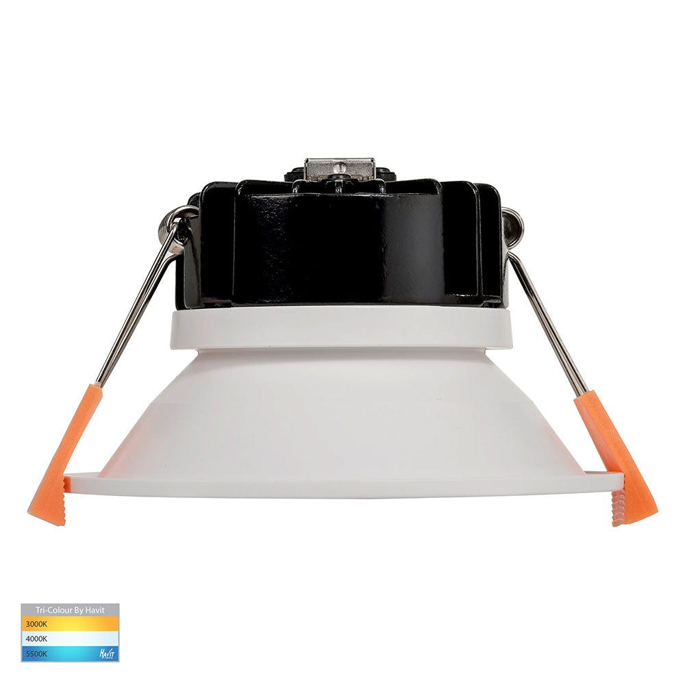 Gleam 9W CCT 240V LED 100mm Downlight White - HV5528T-WHT