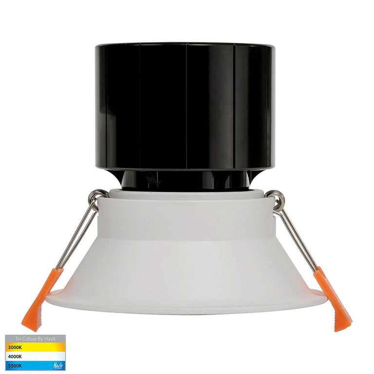 Prime 12W CCT 240V LED 105mm Deep Fixed Downlight White - HV5514T-WHT