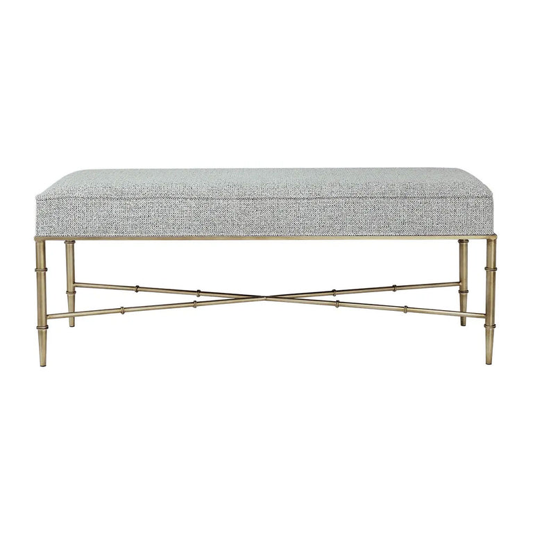 Hacienda Antique Gold Iron Bench Ottoman Salt & Pepper - 34150