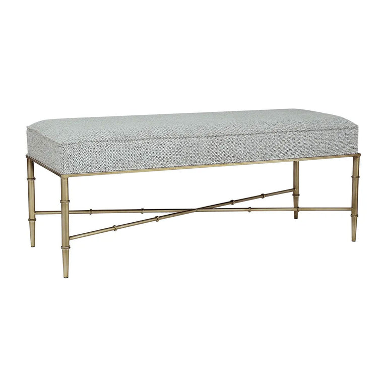 Hacienda Antique Gold Iron Bench Ottoman Salt & Pepper - 34150