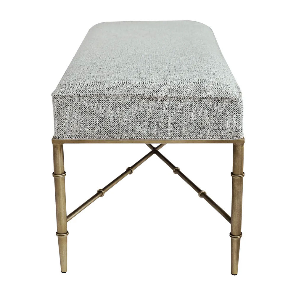 Hacienda Antique Gold Iron Bench Ottoman Salt & Pepper - 34150