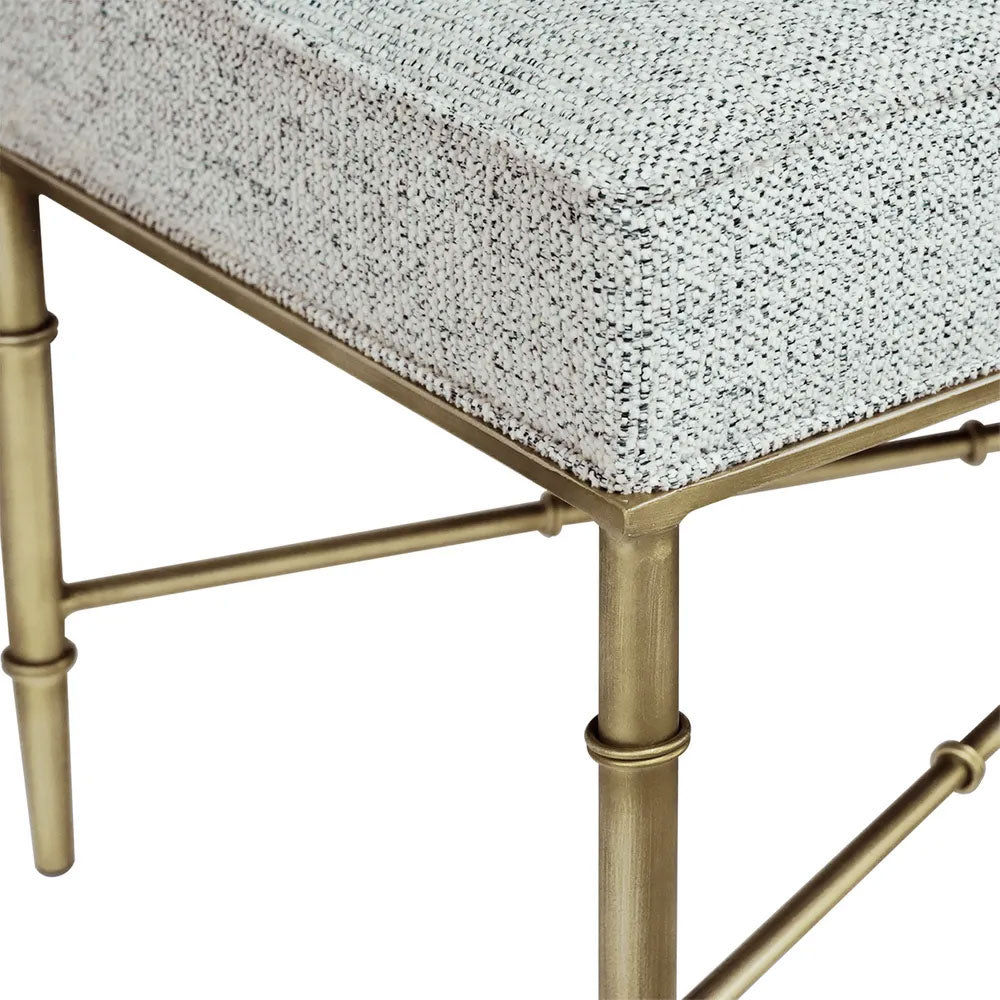 Hacienda Antique Gold Iron Bench Ottoman Salt & Pepper - 34150