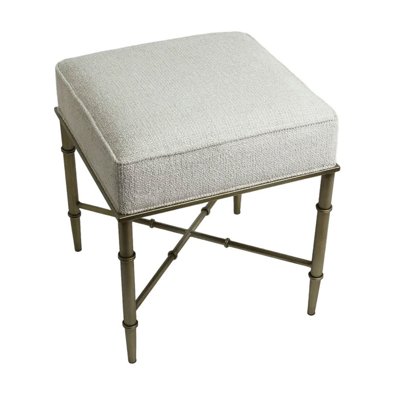 Hacienda Antique Gold Iron Stool Speckle Ecru - 34151