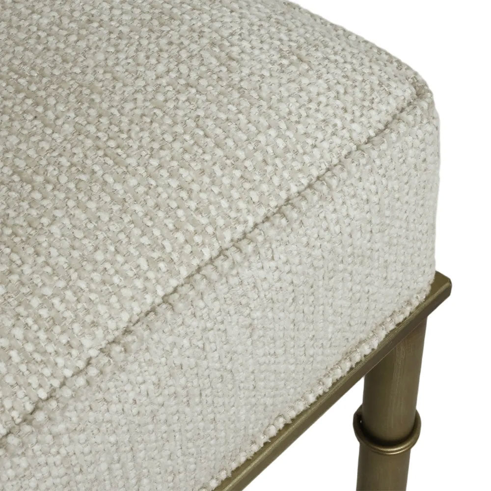 Hacienda Antique Gold Iron Stool Speckle Ecru - 34151
