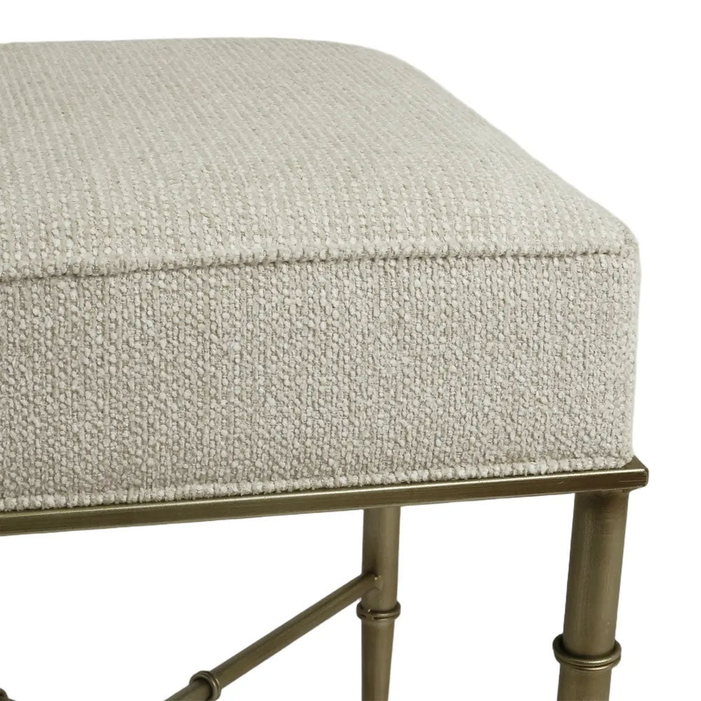 Hacienda Antique Gold Iron Stool Speckle Ecru - 34151