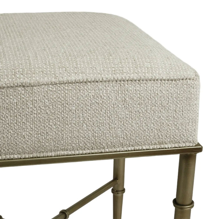 Hacienda Antique Gold Iron Stool Speckle Ecru - 34151
