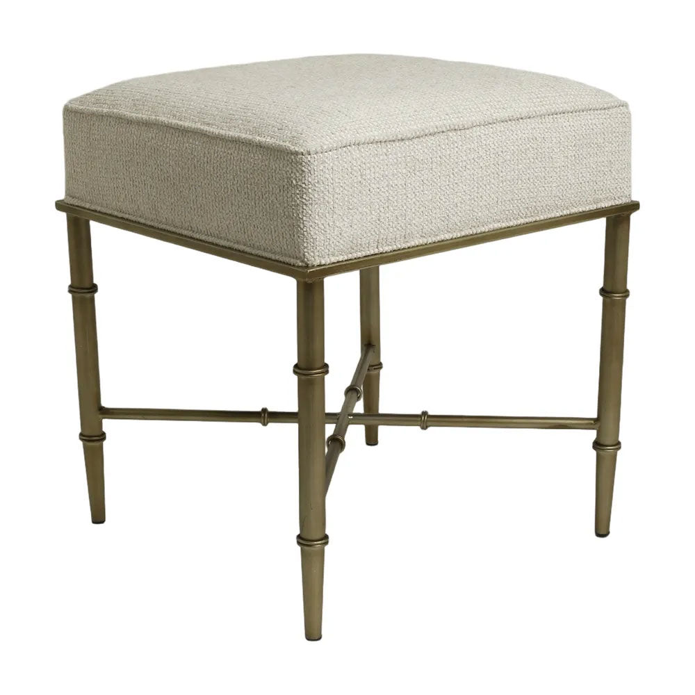 Hacienda Antique Gold Iron Stool Speckle Ecru - 34151
