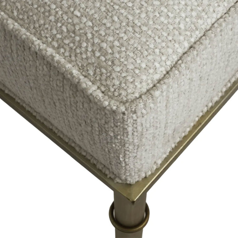 Hacienda Antique Gold Iron Stool Speckle Ecru - 34151