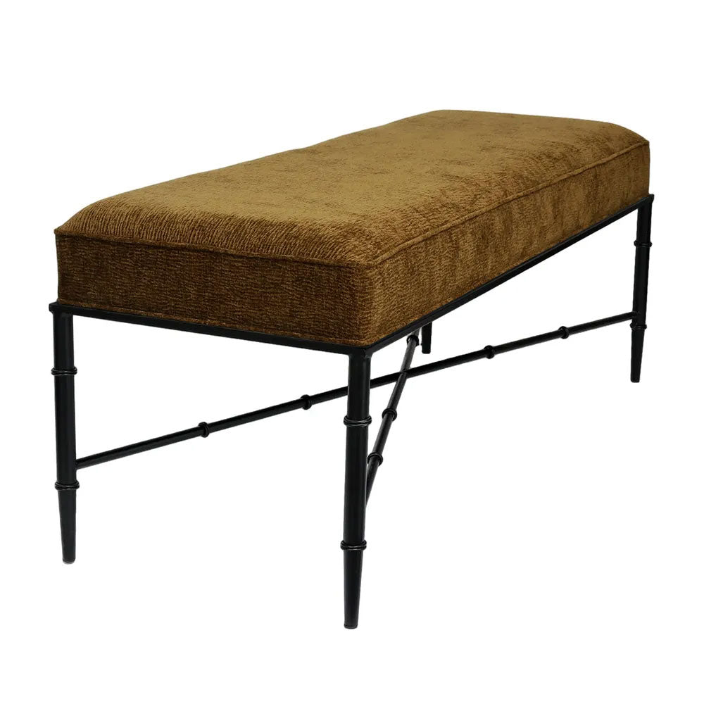 Hacienda Black Iron Bench Ottoman Butterscotch - 34153