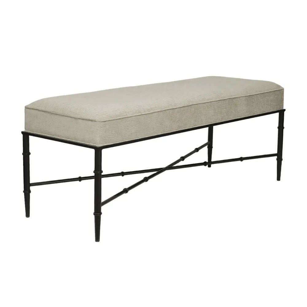Hacienda Black Iron Bench Ottoman Wheat - 34154