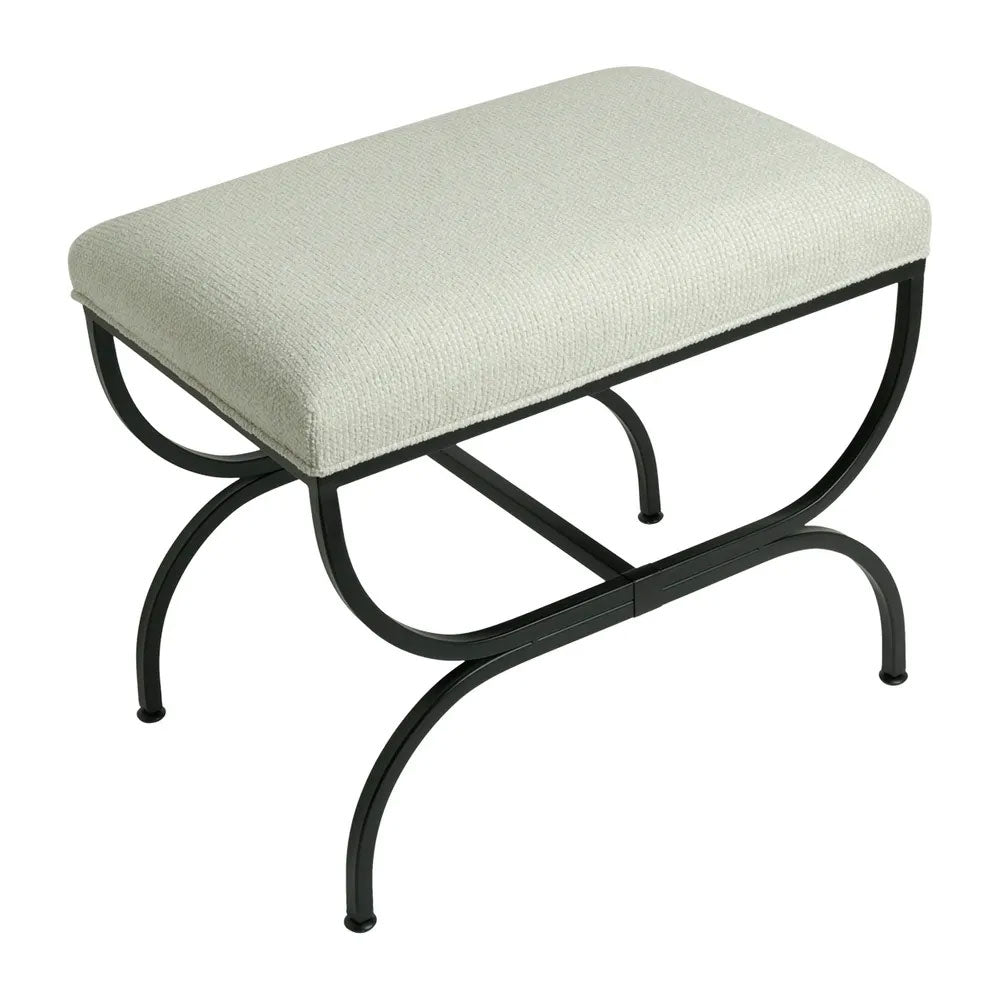 Novak Black Iron Stool Speckle Ecru - 34160