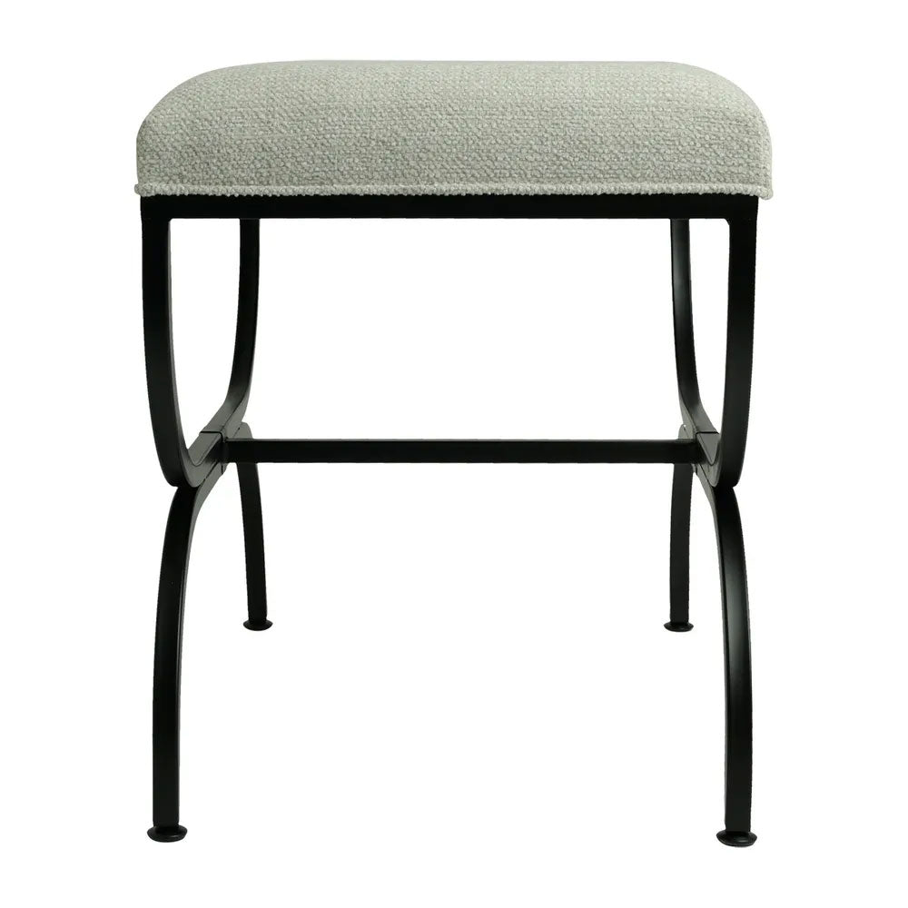 Novak Black Iron Stool Speckle Ecru - 34160