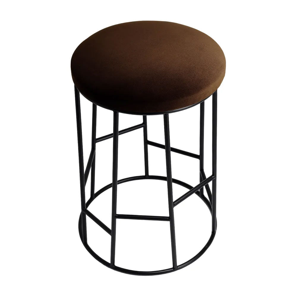 Aiden Black Steel Kitchen Stool Range Dark Chocolate Velvet - 34165