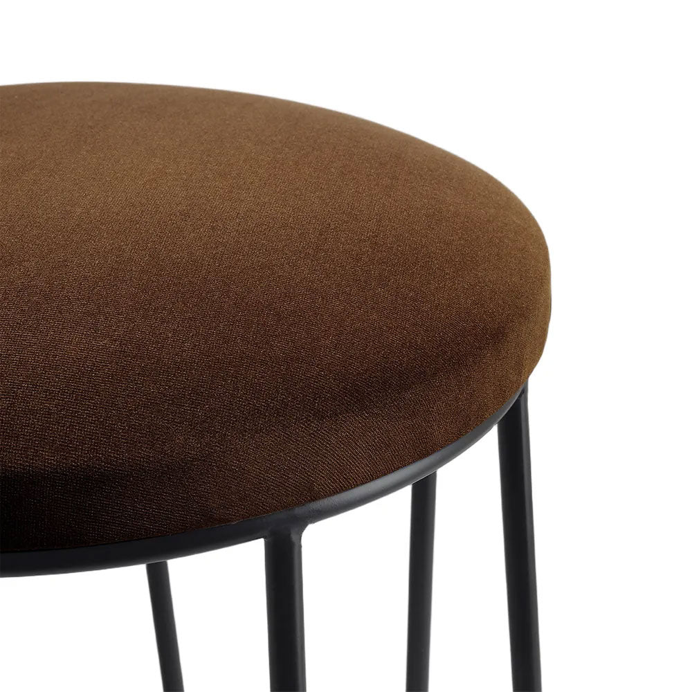 Aiden Black Steel Kitchen Stool Range Dark Chocolate Velvet - 34165
