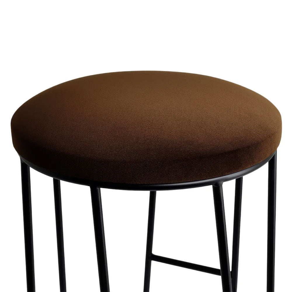 Aiden Black Steel Kitchen Stool Range Dark Chocolate Velvet - 34165