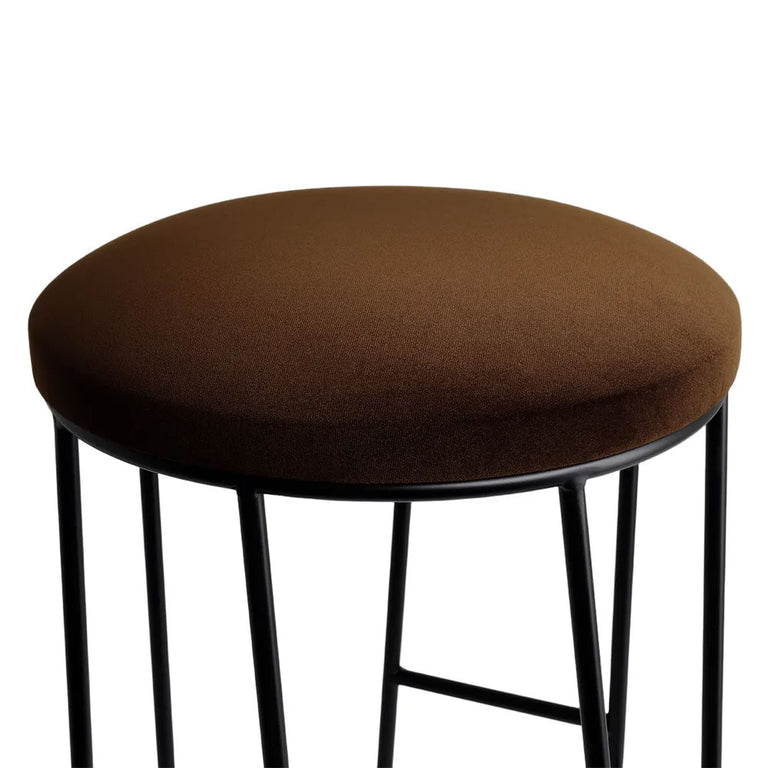 Aiden Black Steel Kitchen Stool Range Dark Chocolate Velvet - 34165