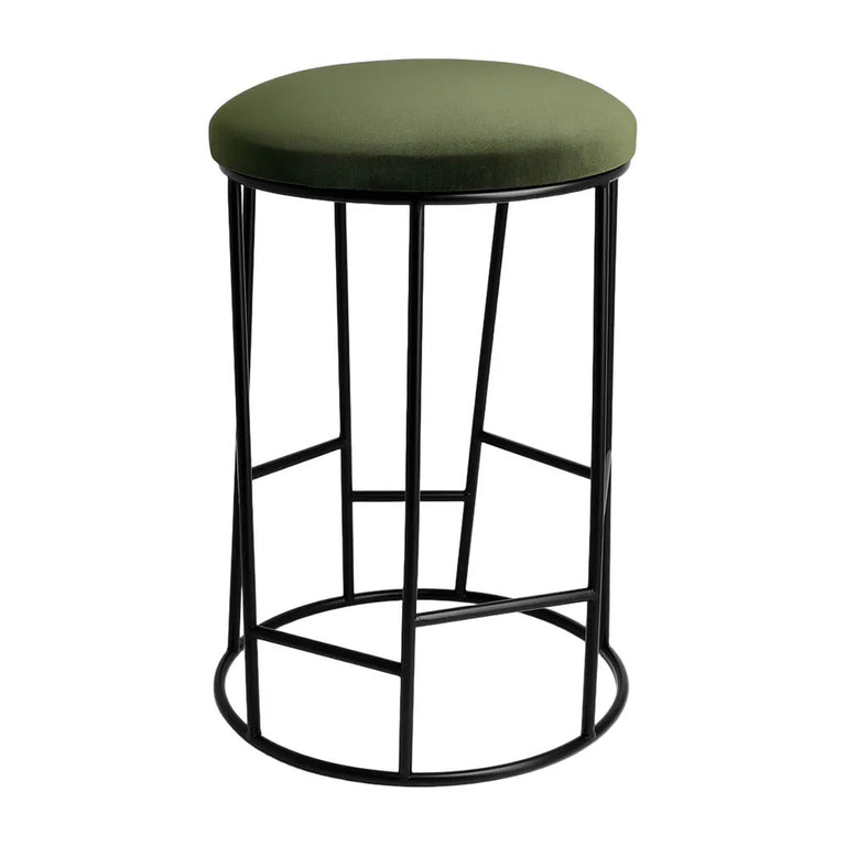 Aiden Black Steel Kitchen Stool Range Moss Velvet - 34167
