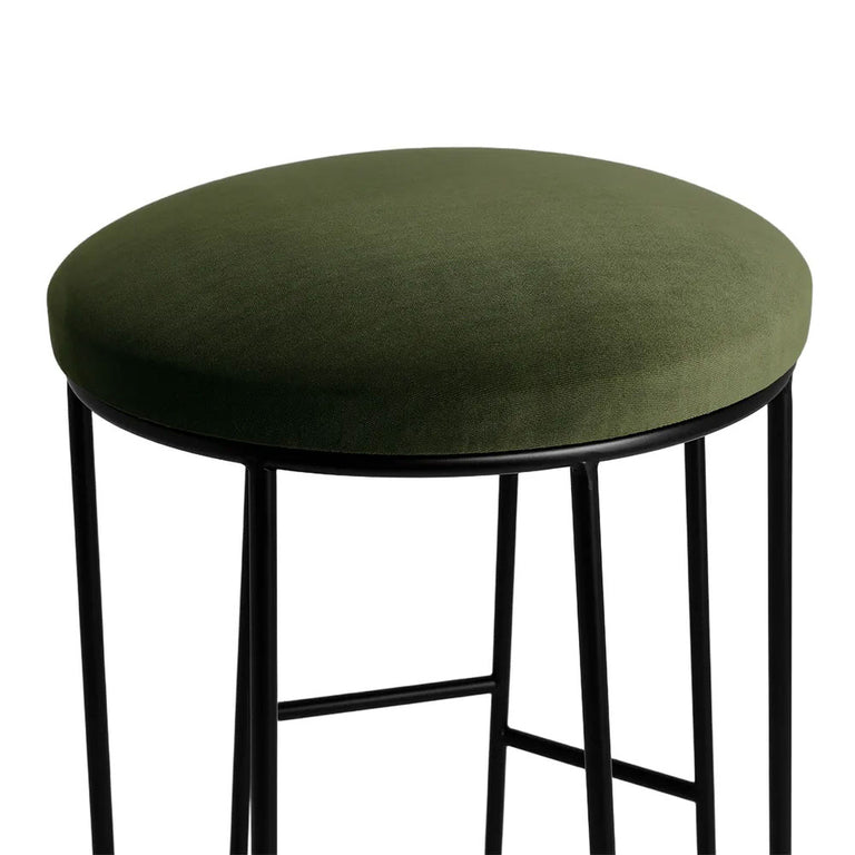 Aiden Black Steel Kitchen Stool Range Moss Velvet - 34167