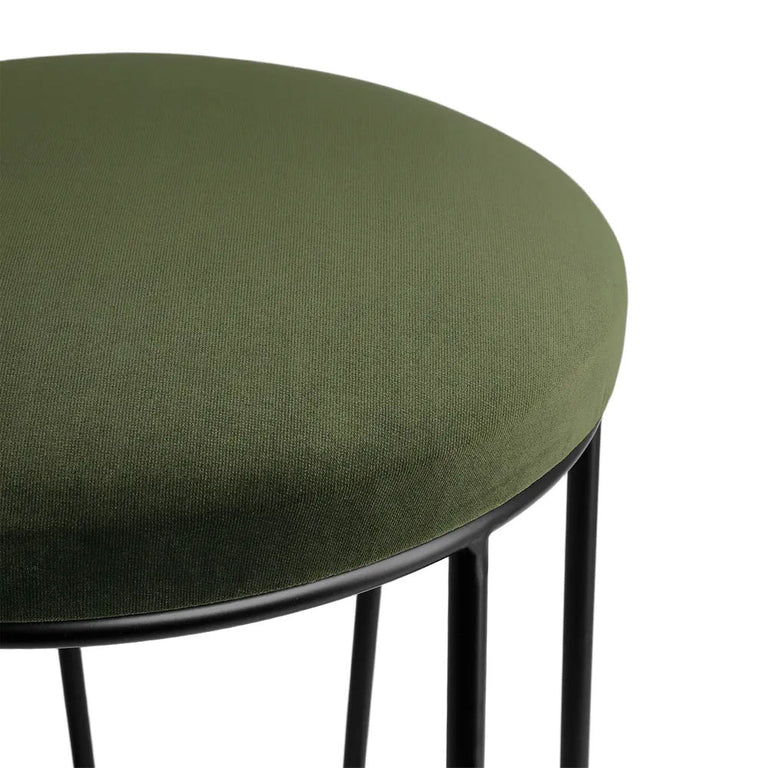 Aiden Black Steel Kitchen Stool Range Moss Velvet - 34167