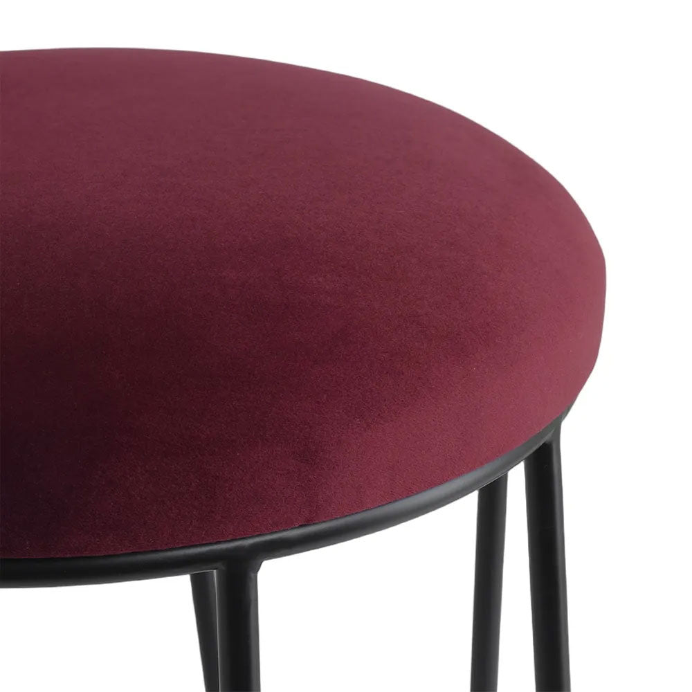 Aiden Black Steel Kitchen Stool Range Mulberry Velvet - 34168