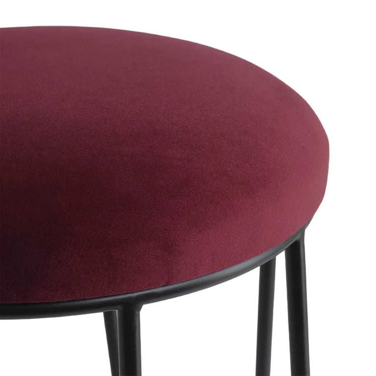 Aiden Black Steel Kitchen Stool Range Mulberry Velvet - 34168