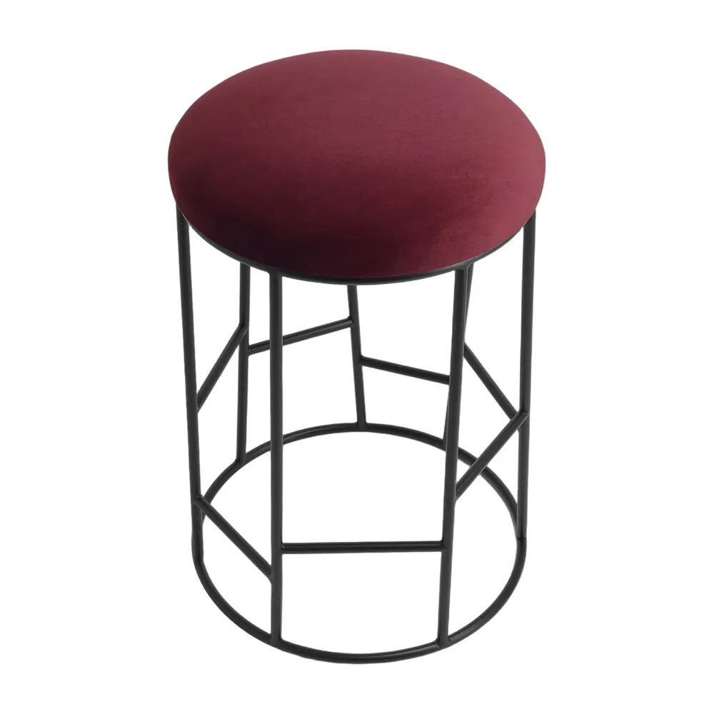 Aiden Black Steel Kitchen Stool Range Mulberry Velvet - 34168