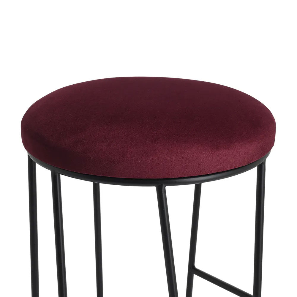 Aiden Black Steel Kitchen Stool Range Mulberry Velvet - 34168