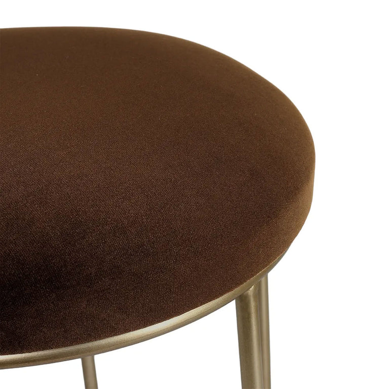 Aiden Gold Steel Kitchen Stool Range Dark Chocolate Velvet - 34170