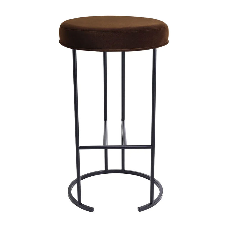 Balckley Black Iron Kitchen Stool Dark Chocolate Velvet - 34180